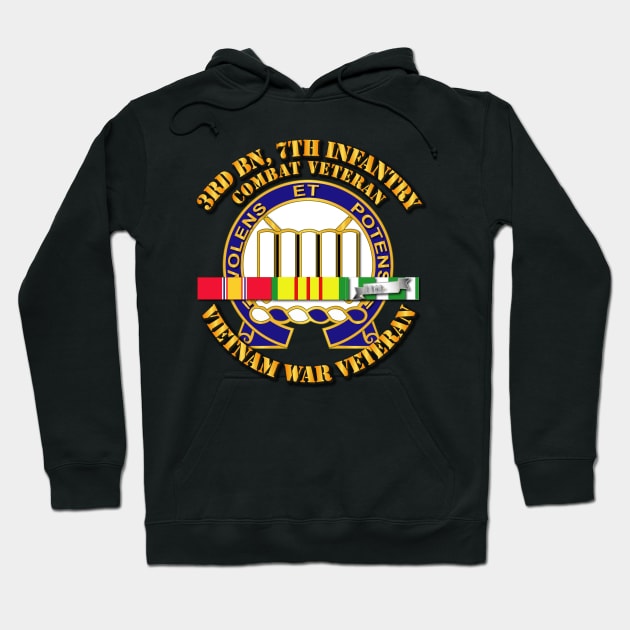 3rd Bn, 7th Infantry - Vietnam Vet  w SVC Ribbons Hoodie by twix123844